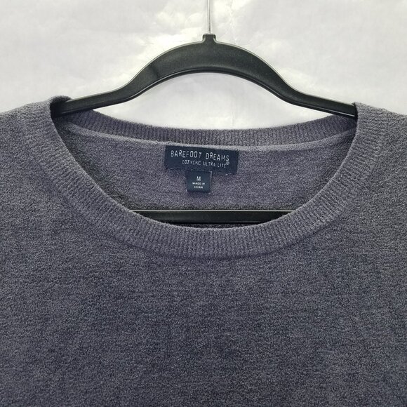 Barefoot Dreams Sweater M CozyChic Ultra Lite Slouchy Pullover Lounge Grey Purpl - Picture 3 of 13